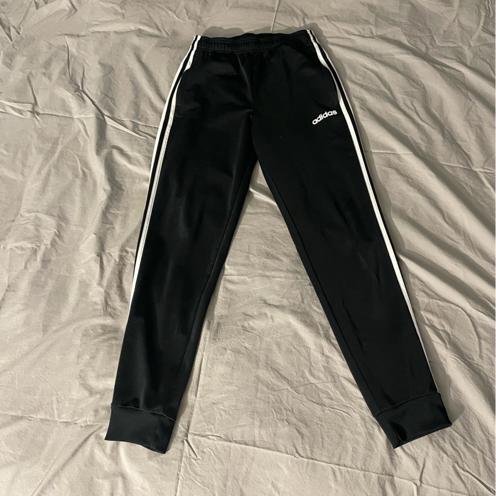 adidas black taper athletic pants